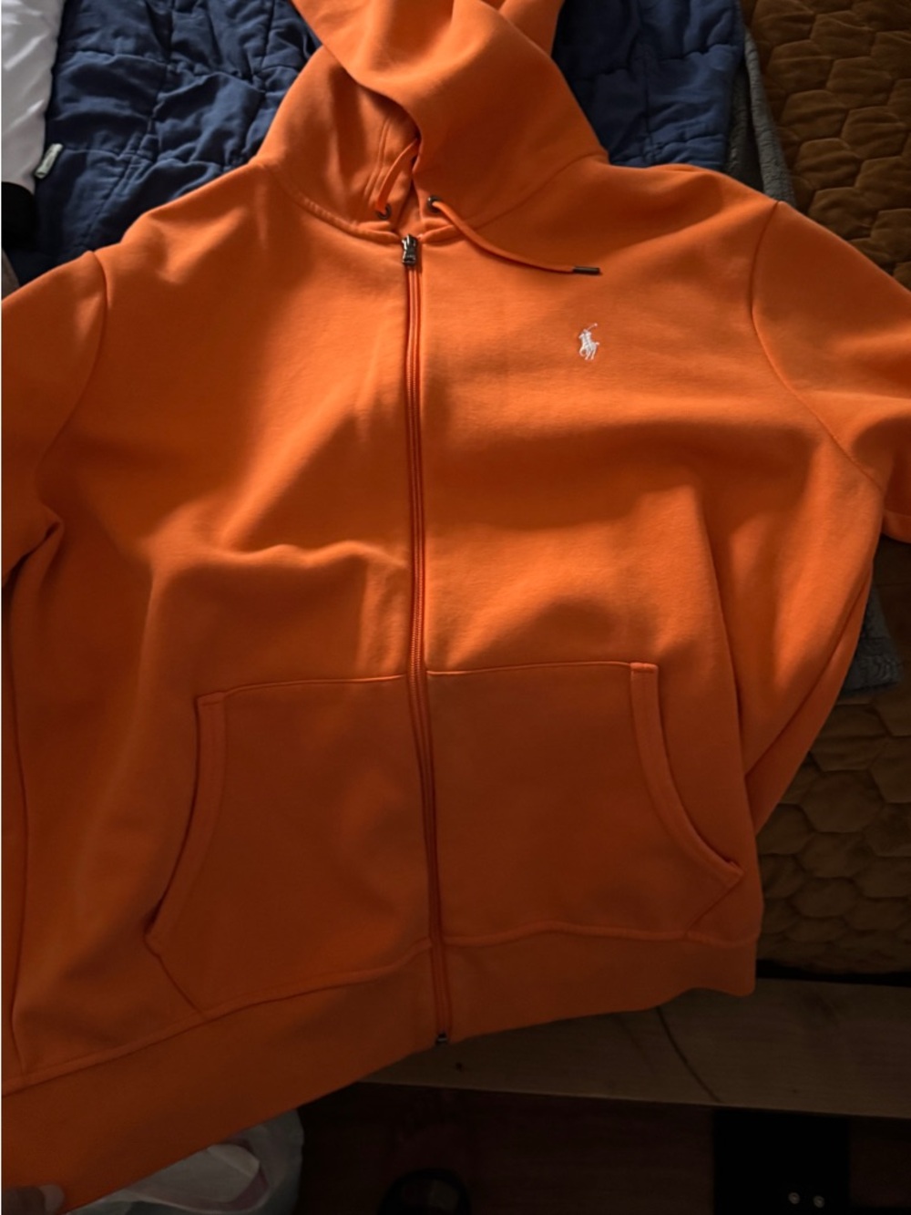 Polo by Ralph Lauren Orange Zip Hoodie with Embroidered Pony